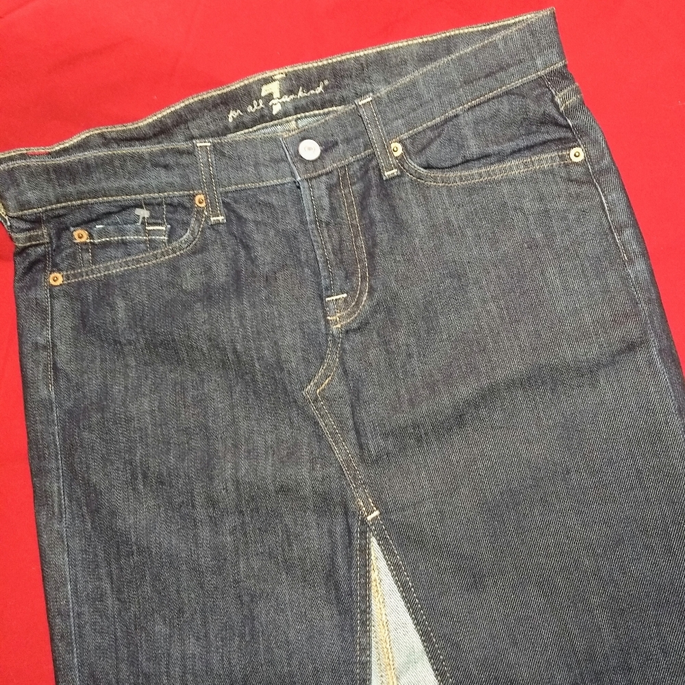 🐝 7 FOR ALL MANKIND DARK WASH DENIM SKIRT 29